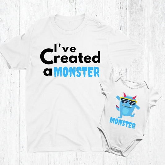 Created a monster| Father & Son Matching T-shirts | Father's Day Gift - Three2Tango Tees