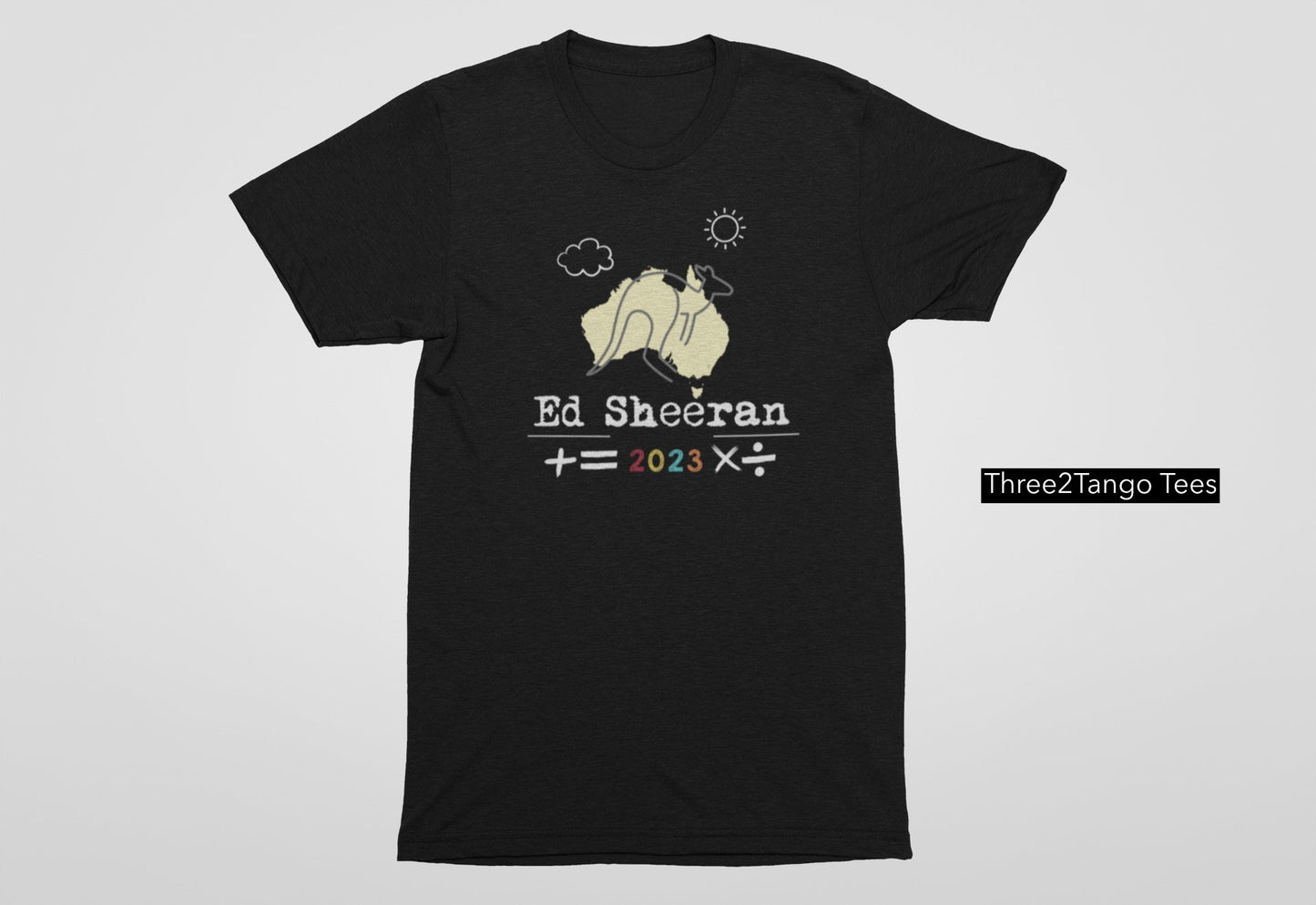 Ed Sheeran Mathematics Tour 2023 T-shirt, Kangaroo - Three2Tango Tee's