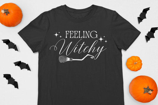 Feeling Witchy Halloween Tshirt - Three2Tango Tee's