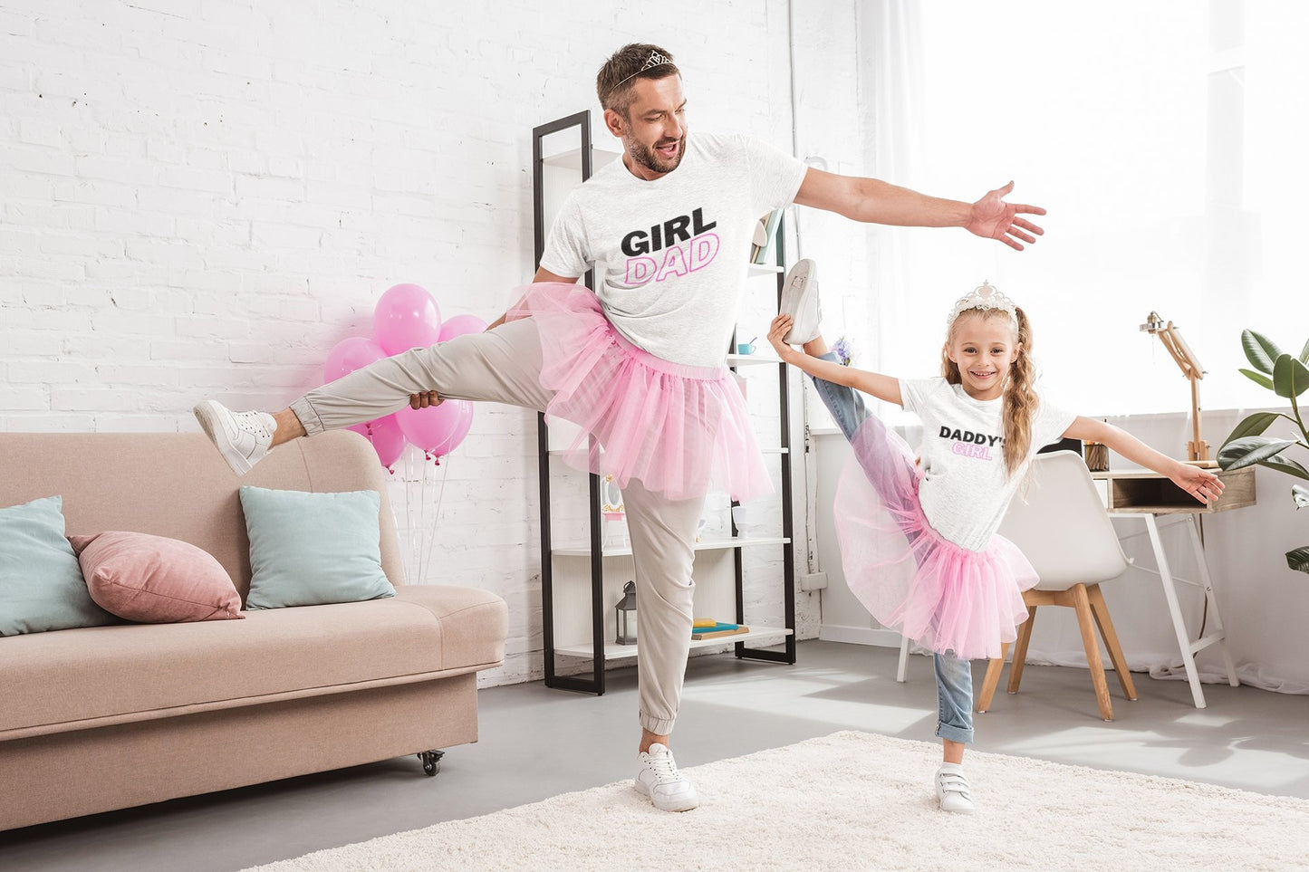 Girl Dad | Father & Daughter Matching T-shirts | Father's Day Gift - Three2Tango Tee's