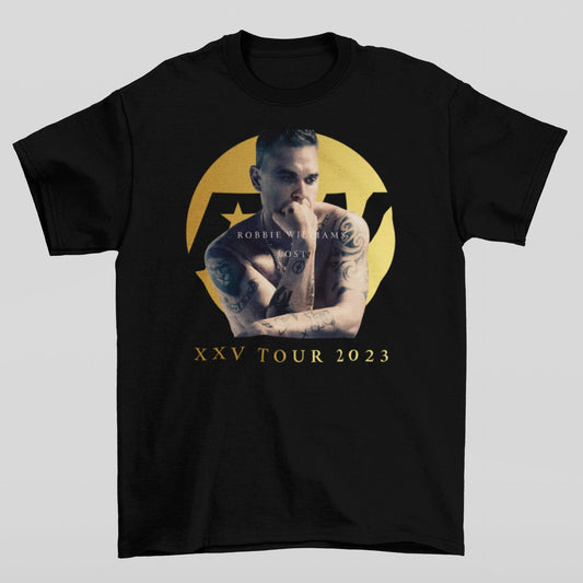 Golden Elegance - Robbie Williams XXV Tour 2023 T-Shirt - Three2Tango Tee's