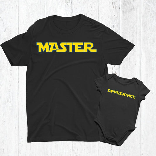 Master and Apprentice Matching Set for Dad and Baby - Three2Tango Tees