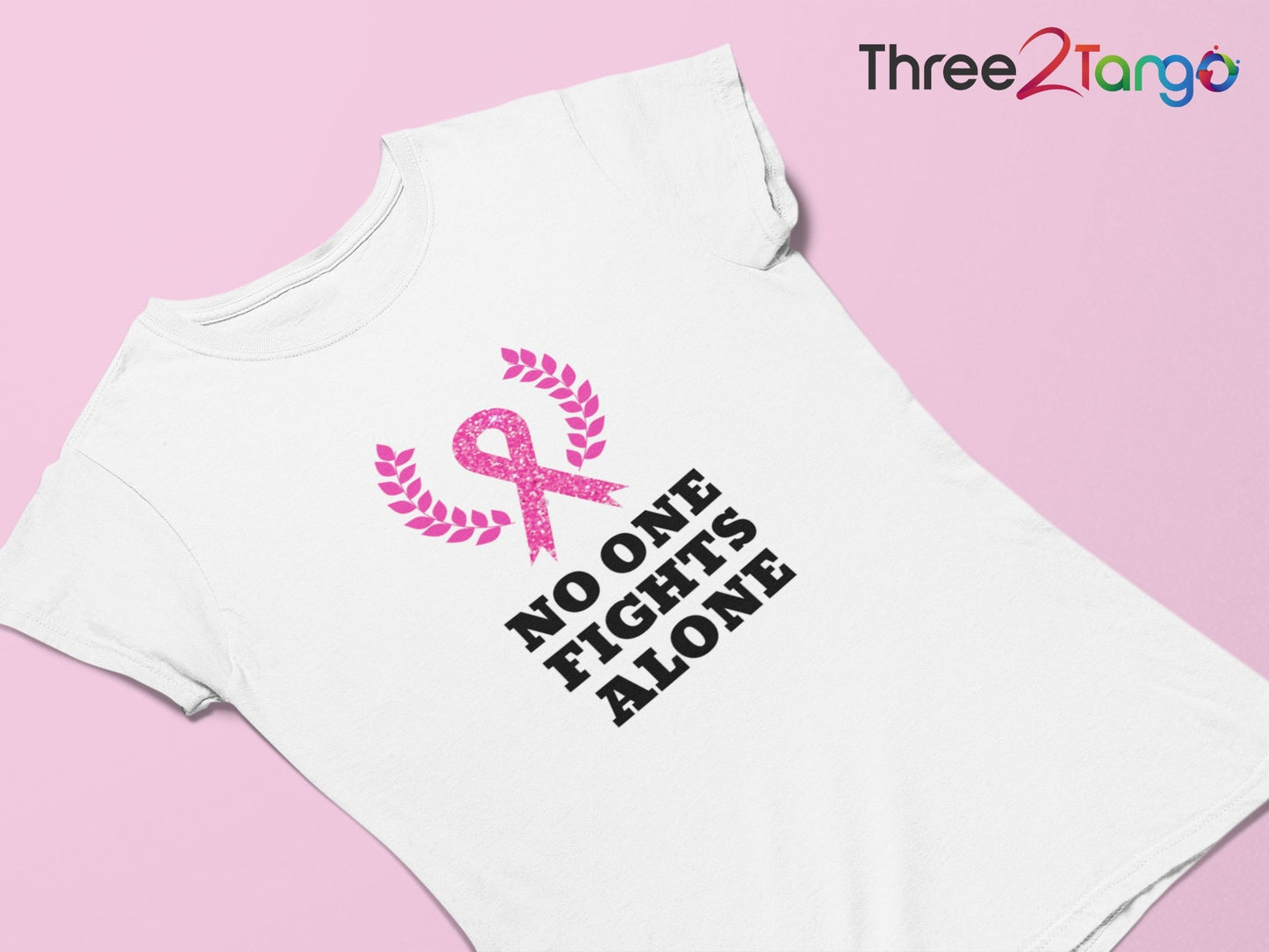 No one fights alone Cancer T-shirt | Breast Cancer Awareness Shirt - Three2Tango Tee's