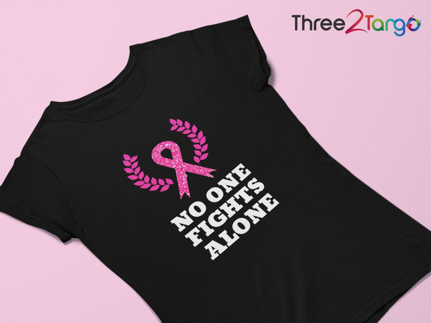 No one fights alone Cancer T-shirt | Breast Cancer Awareness Shirt - Three2Tango Tee's