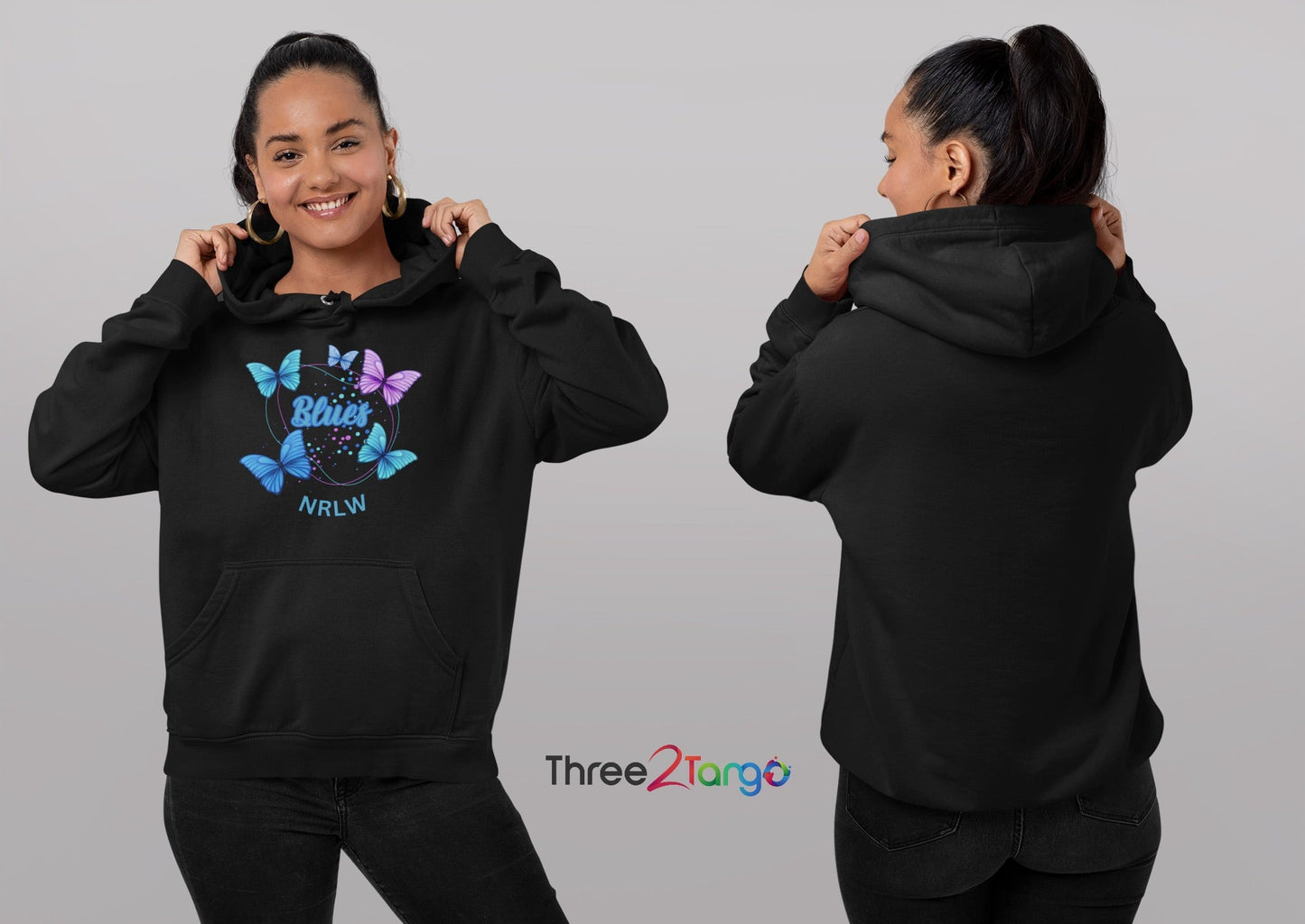 NRL NSW Blues Women - Butterfly Hoodie - Three2Tango Tee's