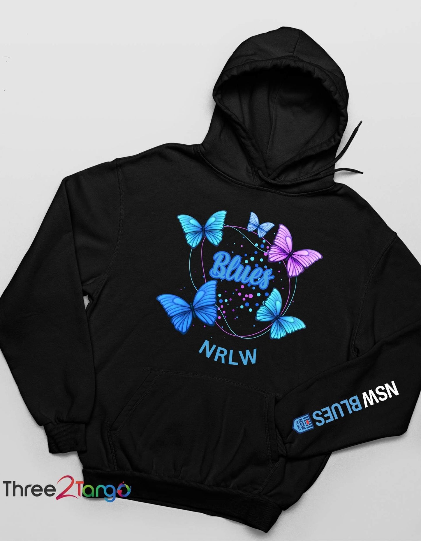 NRL NSW Blues Women - Butterfly Hoodie - Three2Tango Tee's