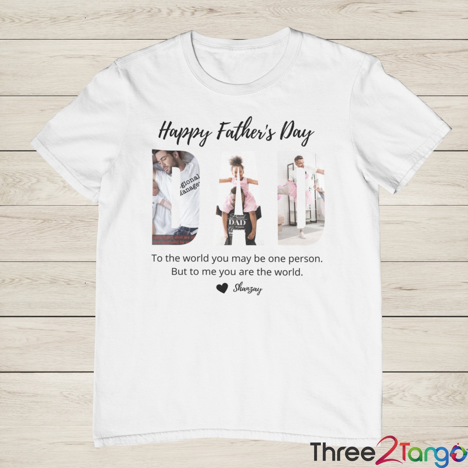 Personalized Photo Dad T-shirt | Father's Day Gift - Three2Tango Tee's