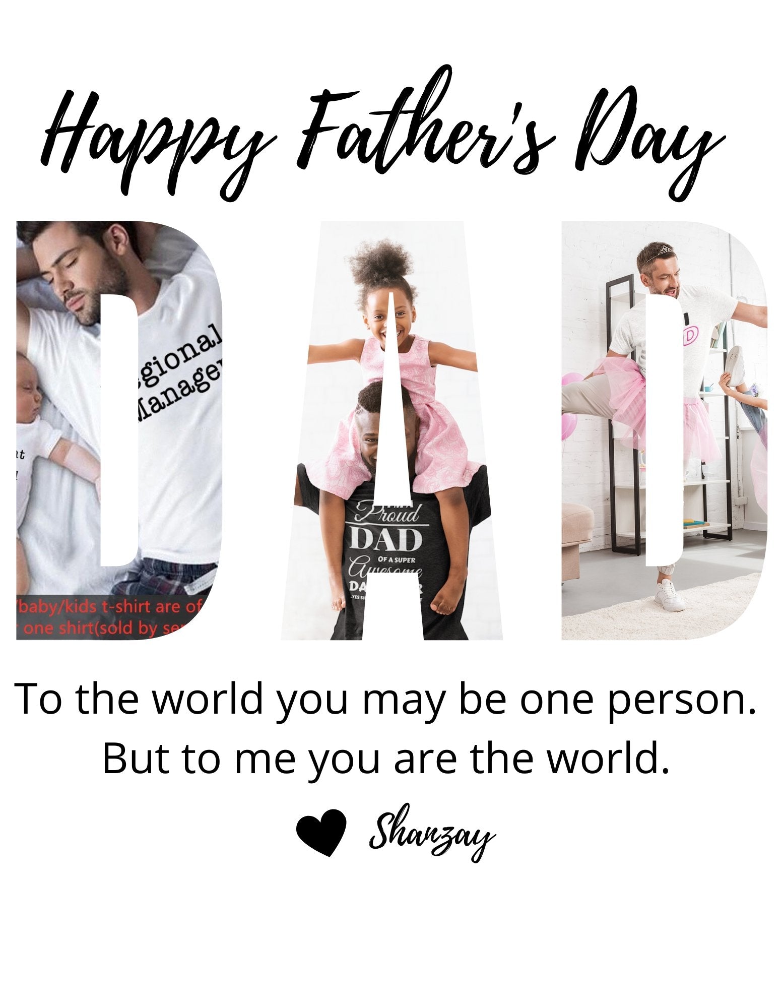 Personalized Photo Dad T-shirt | Father's Day Gift - Three2Tango Tee's