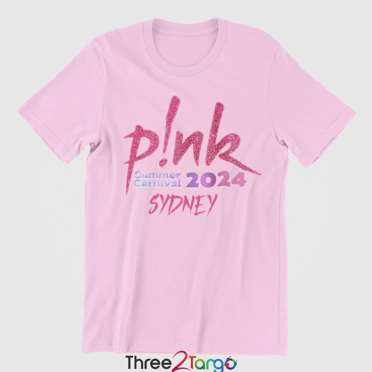 Pink Concert T-shirt - Summer Carnival 2024 Australia - Pink in the City - Three2Tango Tees