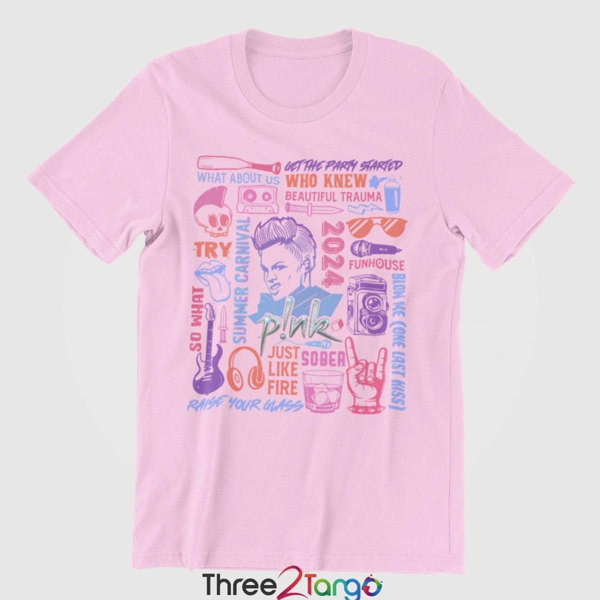 Pink Concert T-shirt - Summer Carnival 2024 Australia - Pink Pop - Three2Tango Tees
