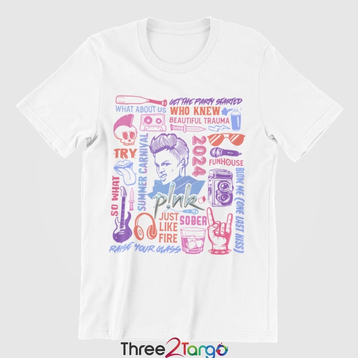 Pink Concert T-shirt - Summer Carnival 2024 Australia - Pink Pop - Three2Tango Tees