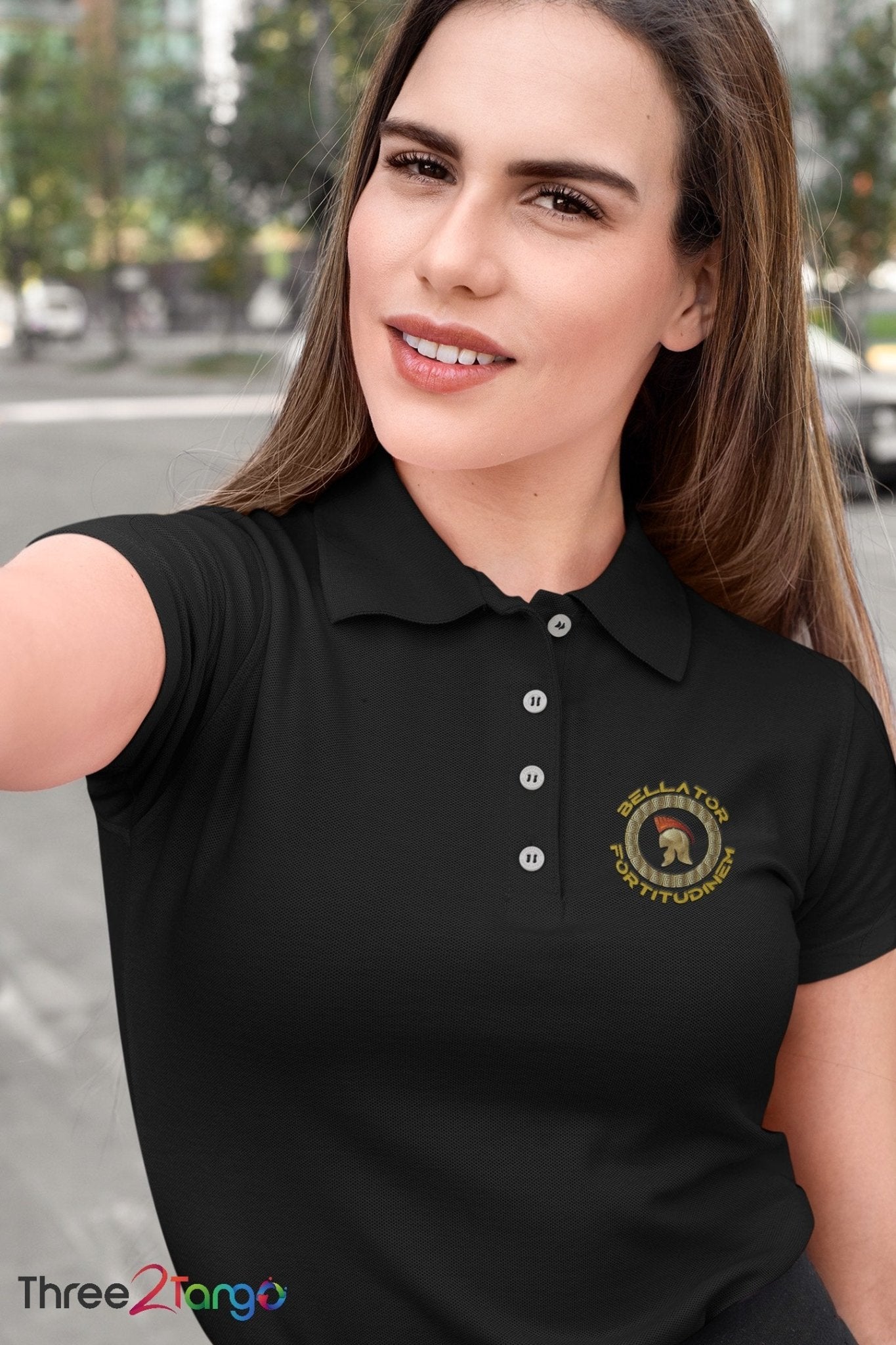 Polo Shirt - Bellator Fortitudinem Emblem - Three2Tango Tee's