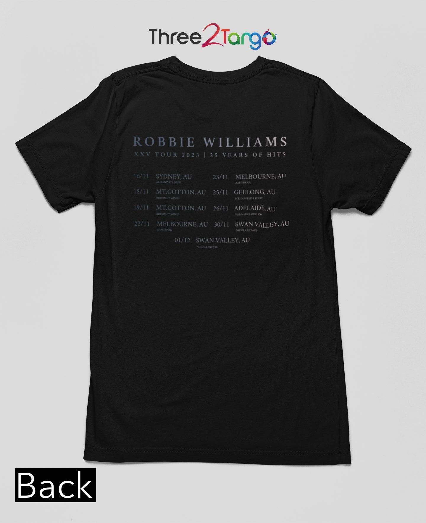 Robbie's Reflective - XXV Tour 2023 Tee T-Shirt - Three2Tango Tee's