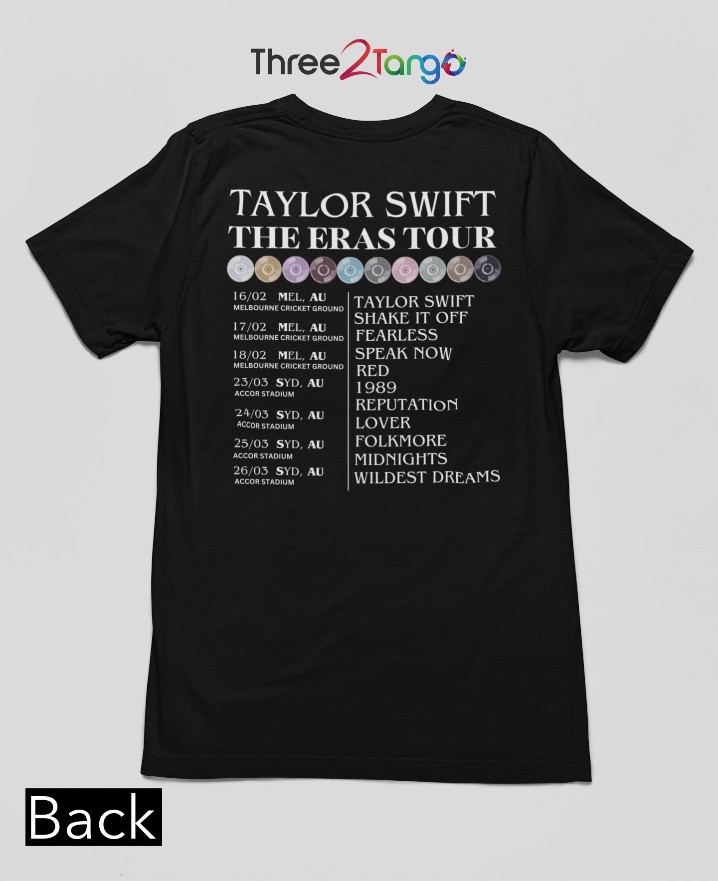 Taylor Swift Concert T-shirt - Through the years - Three2Tango Tee's