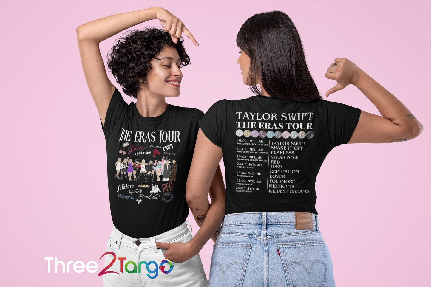 Taylor Swift Concert T-shirt - Through the years - Three2Tango Tee's