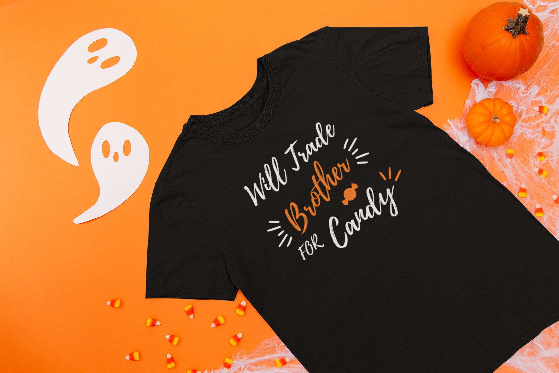 Will trade brother for candy Halloween T-shirt - Three2Tango Tee's